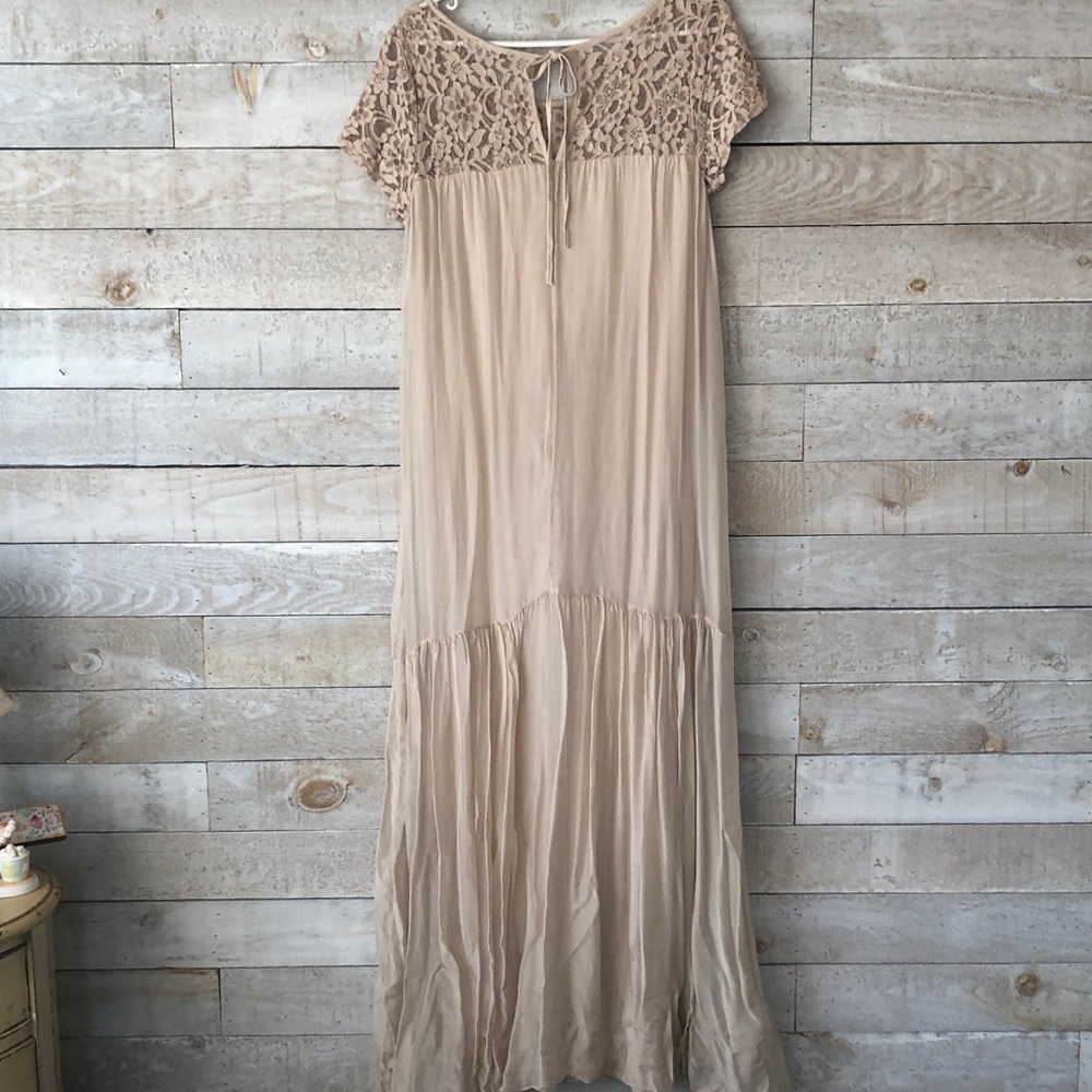 Keysha Silk Ruffle Maxi Dress Lace top - Picture 3 of 13